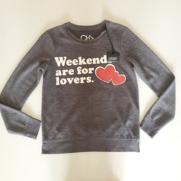 NWT Chaser Weekends are for lovers long sleeve crew neck - Picture 4 of 14